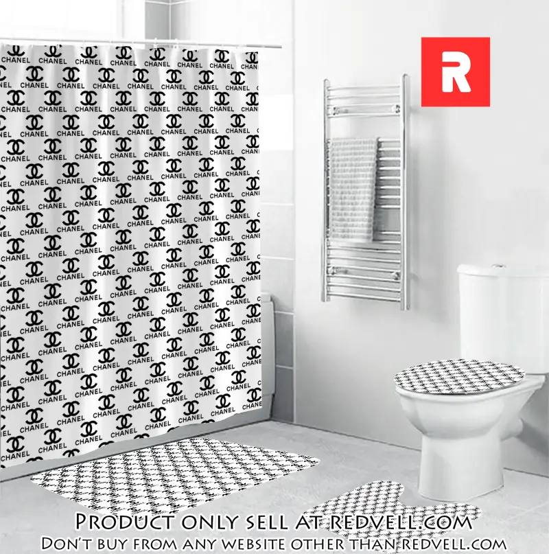 Chanel whie small logo fashion luxury brand bathroom set home decor rv3717718